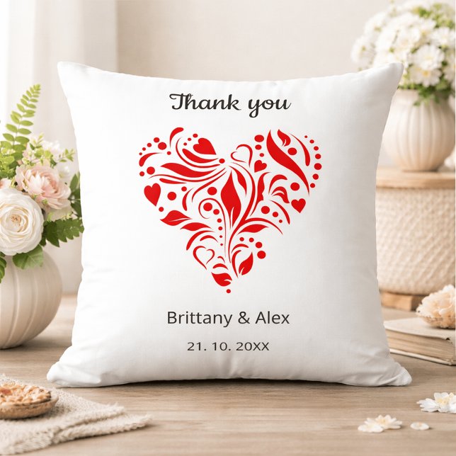 Minimalist Heart Wedding Thank You – Custom Kissen (Von Creator hochgeladen)