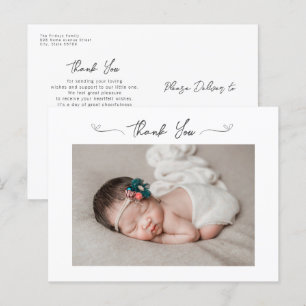 Minimalist Hearts Baby Shower Danke Baby Foto Postkarte