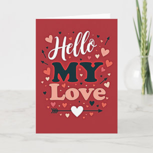 Minimalist Hearts Hallo mein Liebes Karte