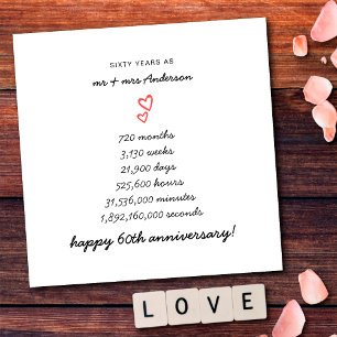 Minimalist Hearts Herzlichen Glückwunsch zum 60. H Karte
