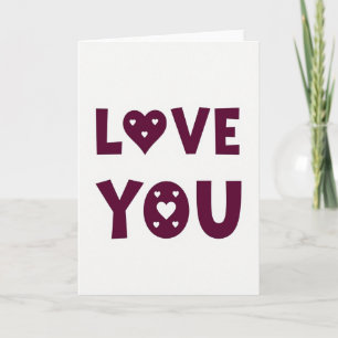Minimalist Hearts Love You Karte