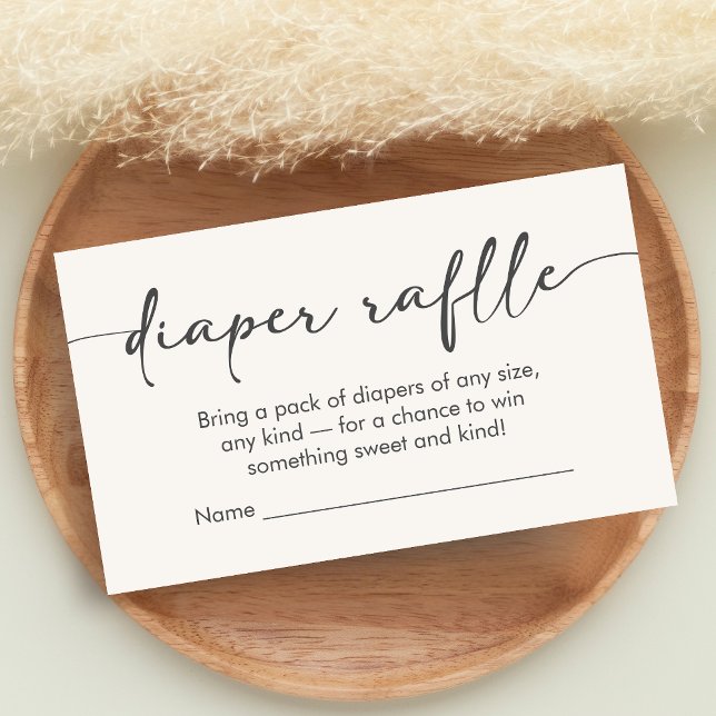 Minimalist Hello Baby Baby Shower Diaper Raffle Begleitkarte (Hello Baby Baby Shower Diaper Raffle)