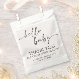 Minimalist Hello Baby Baby Shower Geschenktütchen