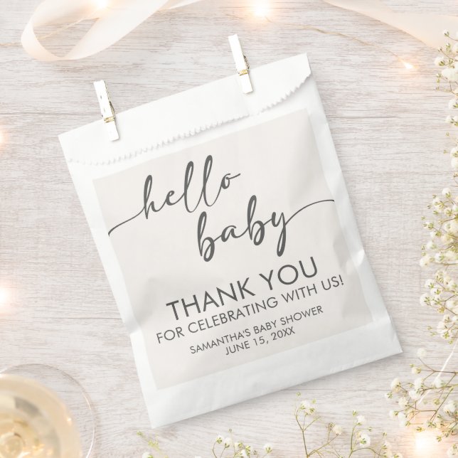 Minimalist Hello Baby Baby Shower Geschenktütchen (Ausgeschnitten)