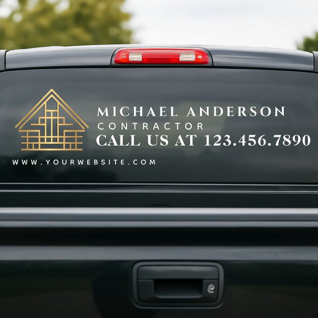 Minimalist Home Building Construction  Car Truck Fensteraufkleber (Von Creator hochgeladen)