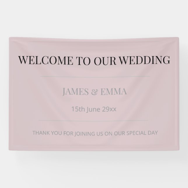 Minimalist Horizontal Dusky Rose Banner (Horizontal)