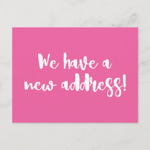 Minimalist Hot Pink Wir Zogen Um Neue Heimat Umzug Postkarte