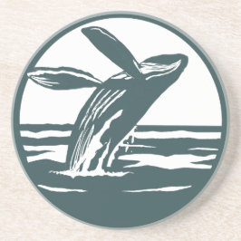 Minimalist Humpback Whale Breaching Ocean Getränkeuntersetzer