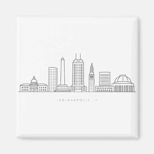 Minimalist Indianapolis Skyline Illustration Magnet (Vorne)