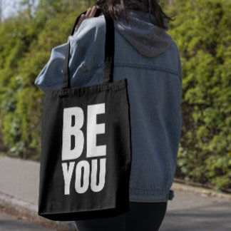 Minimalist inspirational quote "BE YOU" Tasche