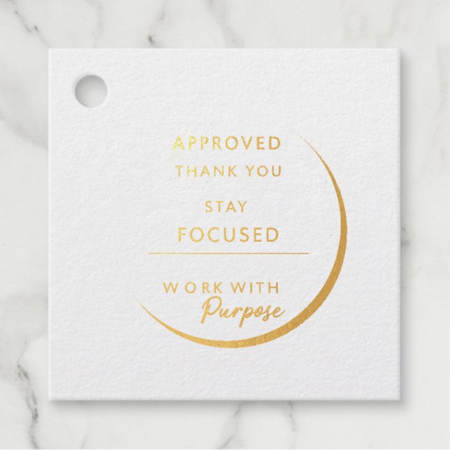 Minimalist Inspirational Stamp | Modern Office & H Geschenkanhänger (Vorderseite)