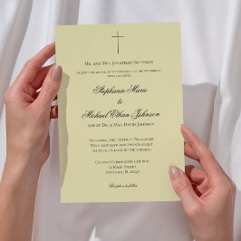 MINIMALIST Island Citrus Cross Formal Wedding Einladung