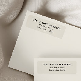 Minimalist Ivory Wedding Return Address