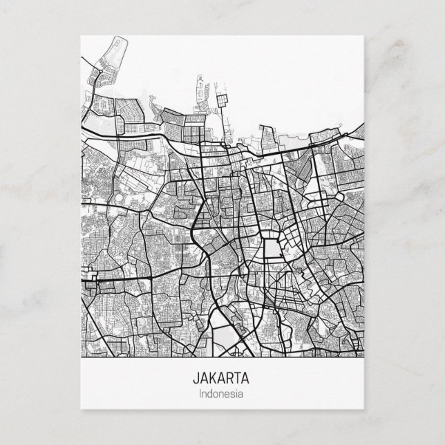 Minimalist Jakarta Indonesien Postkarte (Vorderseite)