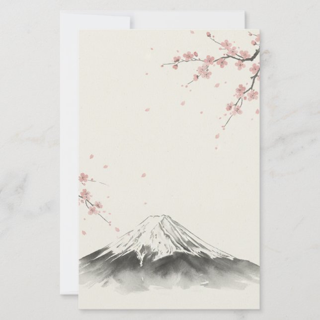 Minimalist Japanese Aesthetic Two-Sided Stationery (Vorderseite)
