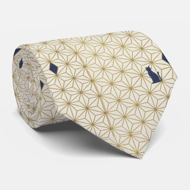 Minimalist Japanese Geometric Patterns Krawatte (Gerollt)