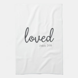 Minimalist John 3:16 liebte Geschirrtuch