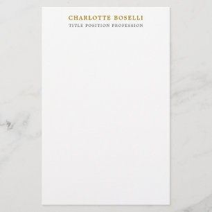 Minimalist Klassisch Professionell Goldfarbe Briefpapier
