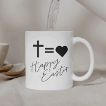 Minimalist Kreuz- und Herzdesign Ostern