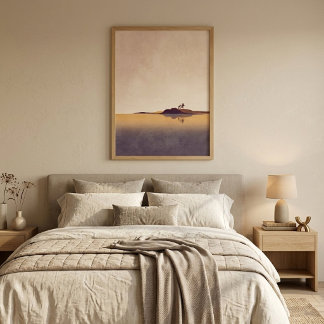 Minimalist Lake Reflection Wall Art for Livingroom Poster