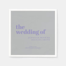 Minimalist Lavender Silver Simple Swash Wedding
