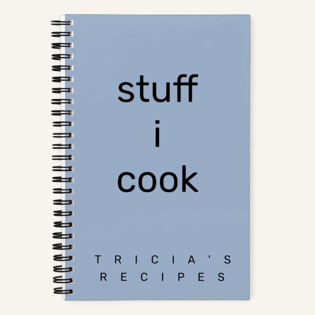 Minimalist Lavender Stuff I Cook Recipe Notizbuch (Vorderseite)