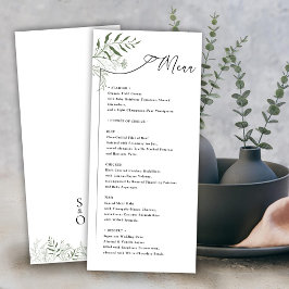 Minimalist Leafy Nature Botanical Menu 