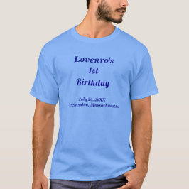 Minimalist Light Blue Kids Birthday Dad T-Shirt