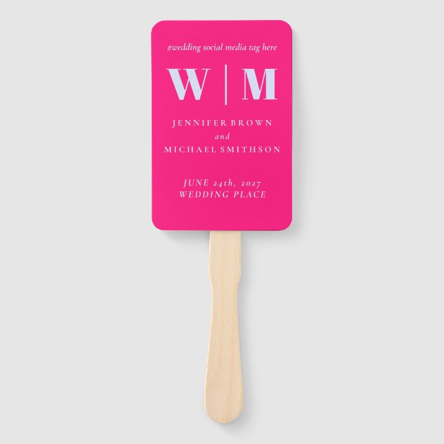 Minimalist Lilac Pink Simple Drink Wedding celeb Fächer (Vorderseite)