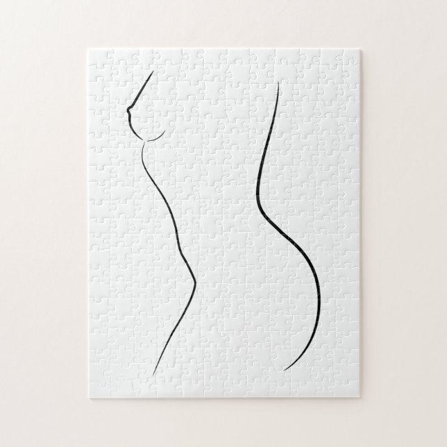 Minimalist Line Art Woman Body Modern Illustration (Vertikal)