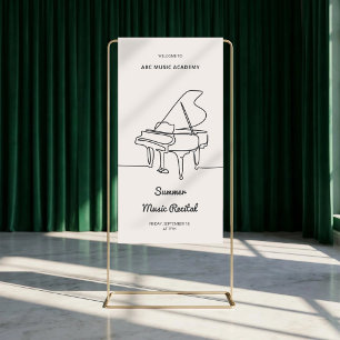 Minimalist Line Grand Piano Musikkonzert Banner