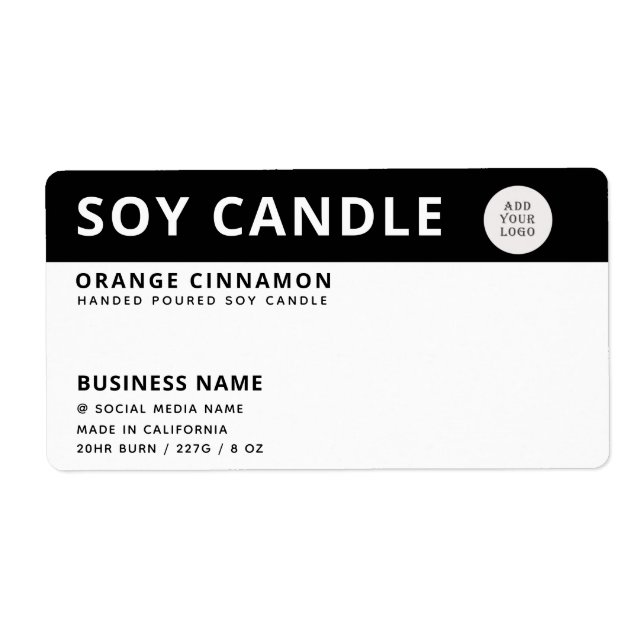Minimalist logo black white soy candle  (Vorne)
