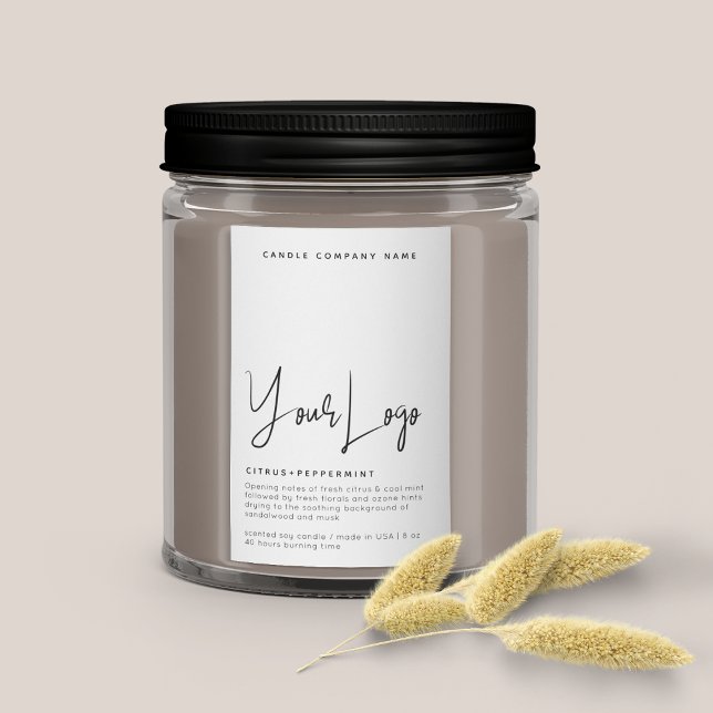 Minimalist Logo Candle Label Lebensmitteletikett (Von Creator hochgeladen)