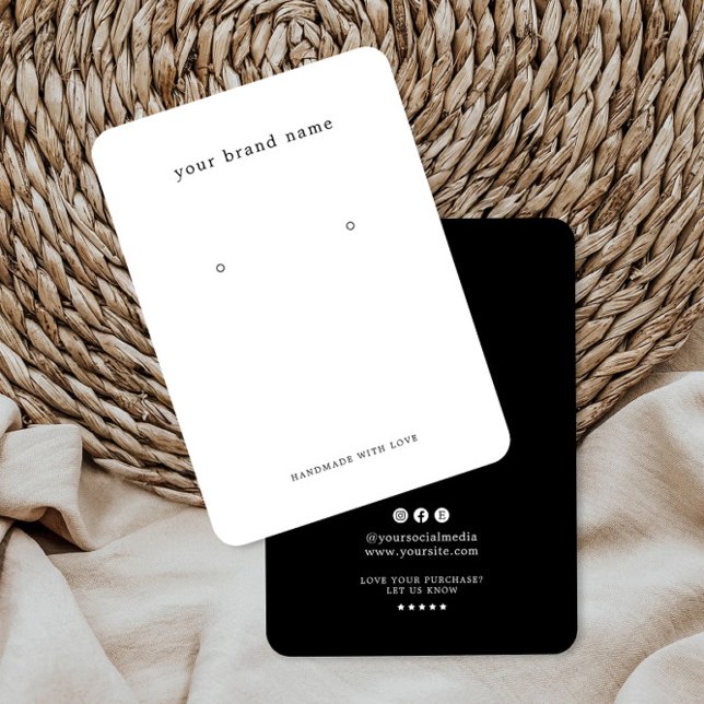 Minimalist Logo Earring Display Card Visitenkarte (Von Creator hochgeladen)