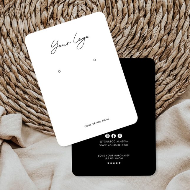 Minimalist Logo Earring Display Card Visitenkarte (Von Creator hochgeladen)