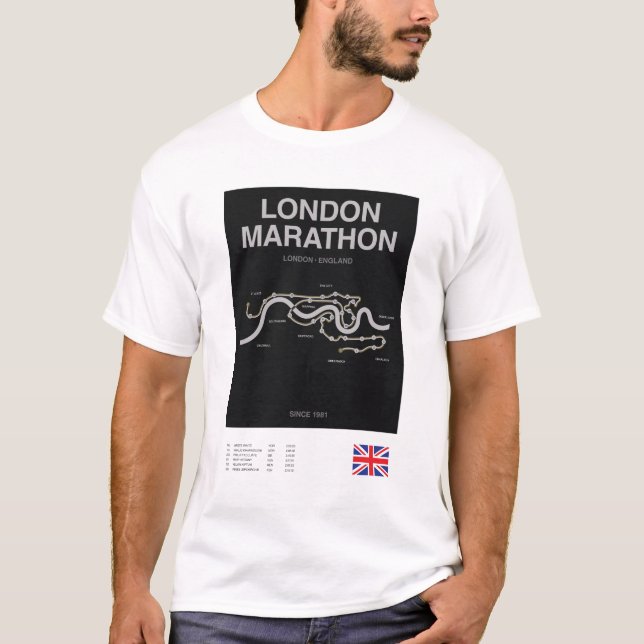 Minimalist London Marathon Line Print Tee (Vorderseite)