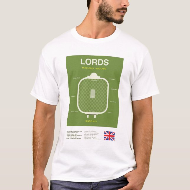 Minimalist Lords Cricket Ground Line Print Tee (Vorderseite)