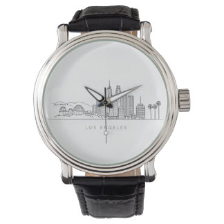 Minimalist Los Angeles Skyline Illustration Armbanduhr