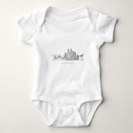 Minimalist Los Angeles Skyline Illustration Baby Strampler