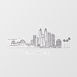 Minimalist Los Angeles Skyline Illustration Fensteraufkleber