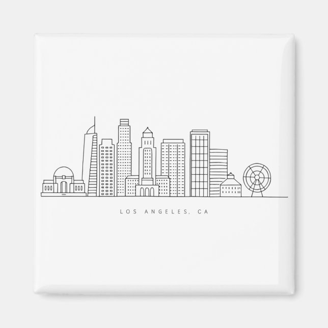 Minimalist Los Angeles Skyline Illustration Magnet (Vorne)