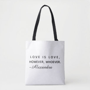 Minimalist Love is Love Benutzerdefinierter Name S Tasche
