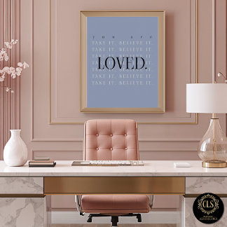 Minimalist Love Quote Poster Print - blue