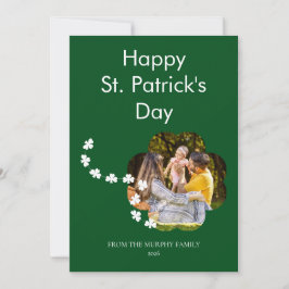 Minimalist lucky shamrock st. Patrick's Day Photo Feiertagskarte