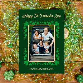 Minimalist lucky shamrock st. Patrick's Day Photo Feiertagskarte