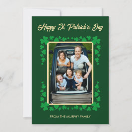 Minimalist lucky shamrock st. Patrick's Day Photo Feiertagskarte