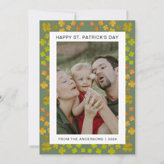 Minimalist lucky shamrock st. Patrick's Day Photo Feiertagskarte