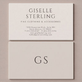 Minimalist Luxury Boutique Taupe Neutral Visitenkarte