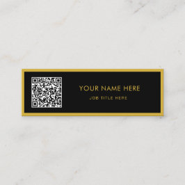 Minimalist M Gold Black Script QR White Telefonnummerkarte
