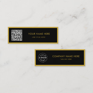 Minimalist M Gold Schwarz Schrift QR Weiß Telefonnummerkarte